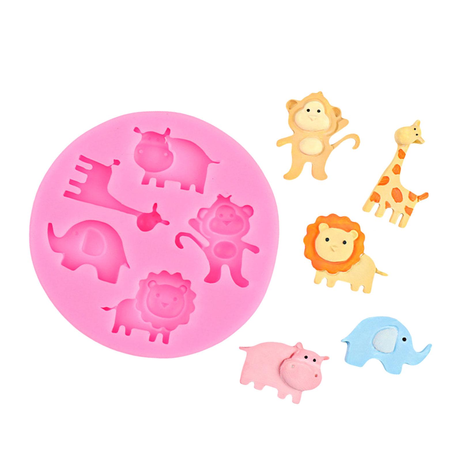 

Silicone Mold for Forest Animal Shaped Candy Chocolate Making Fondant Cake Mould Heat Resistant Biscuits Baking Mould рожевий