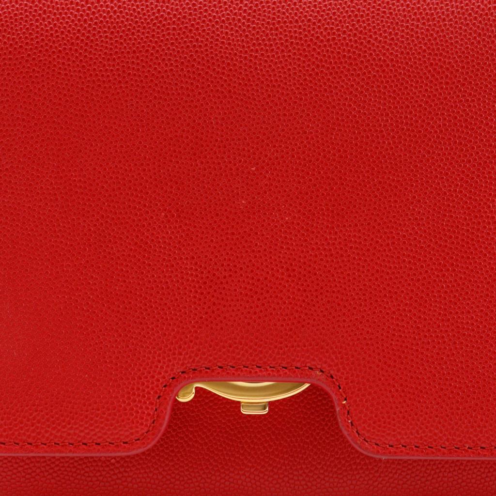 BURBERRY Small Grainy TB Shoulder Bag 2-way clutch Red Calfskin Women Used