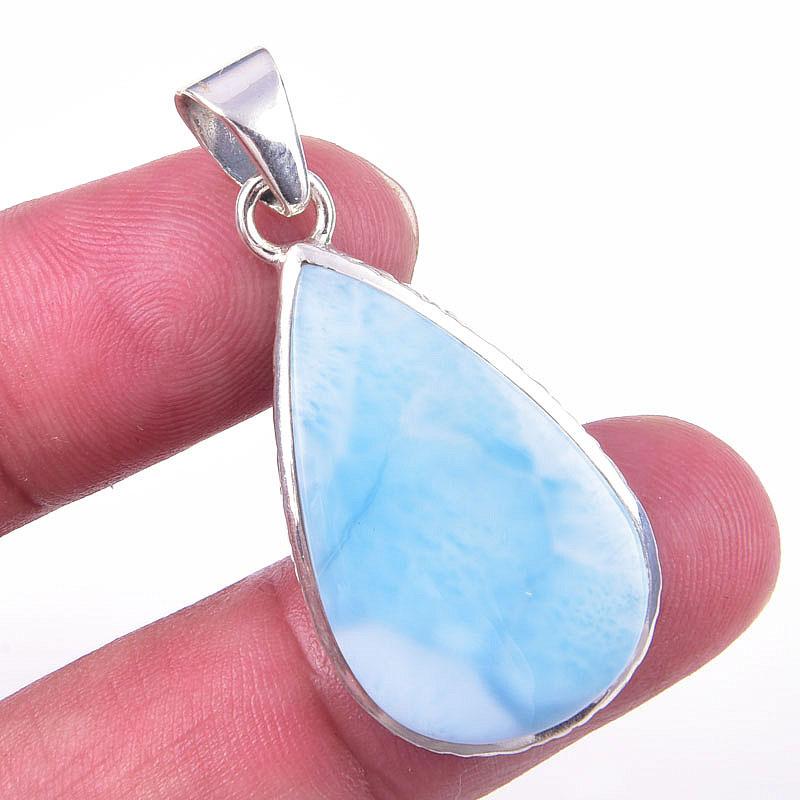 

Natural Republic Larimar Gemstone 925 Solid Sterling Silver Pendant 1.75 M0o37