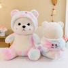 Dye Cute Tie Colored Teddy Bear Plush Toy Pillow For Childrens Bedroom And Gift