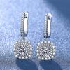 Geometric S925 Silver Needle Earrings with Full Diamond Inlay - European and American Style, Trendy and Versatile for Women