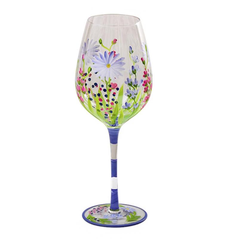 Painted medieval tulip goblet 400-800ML high-value crystal glass juice home red wine