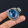 Natural London Blue Topaz Gemstone 925 Sterling Silver Pendant 1.51" L4j71