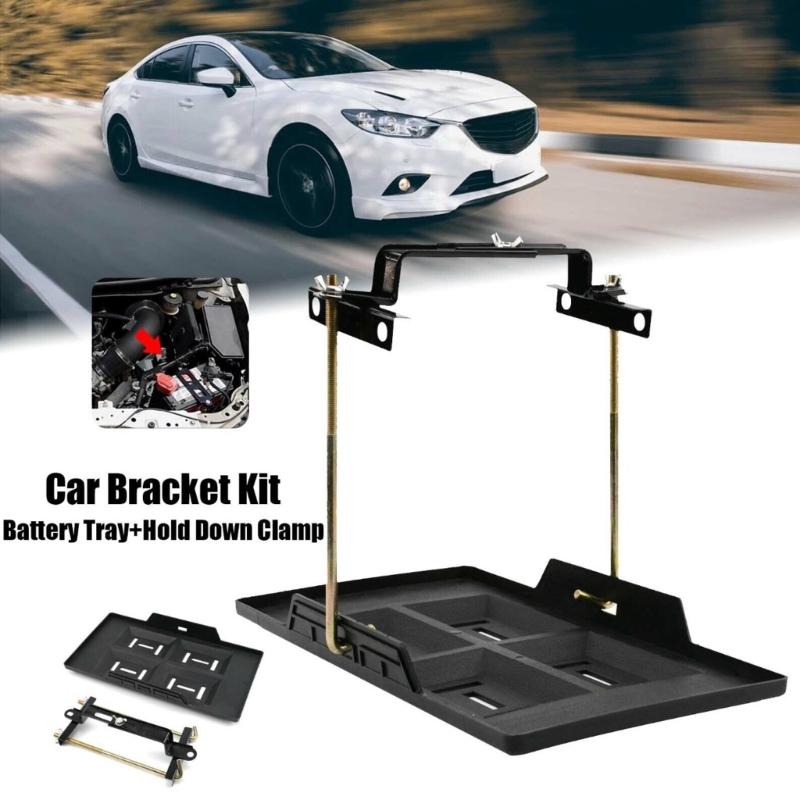 Secure Car Battery Holder with Antislip Design Universal Battery Tray Holder Easy Installation for Vehicle