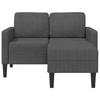 VidaXL 2-seater Sofa with L-shaped Chaise Lounge Dark Grey 125 Cm Linen, 2-seater Bedroom Sofa, Loveseat, Two-seater Sofa 4107077
