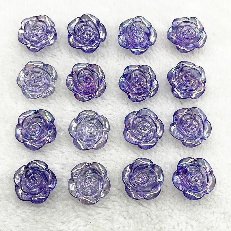 15pcs 20mm Colour Rose Flower Acrylic Loose Spacer Beads for Jewelry Making DIY Bracelet Accessories