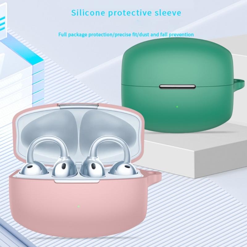 Waterproof Silicone Cover For Wireless Earbuds AntiDrop Protections Multiple Color Portable Hook Included