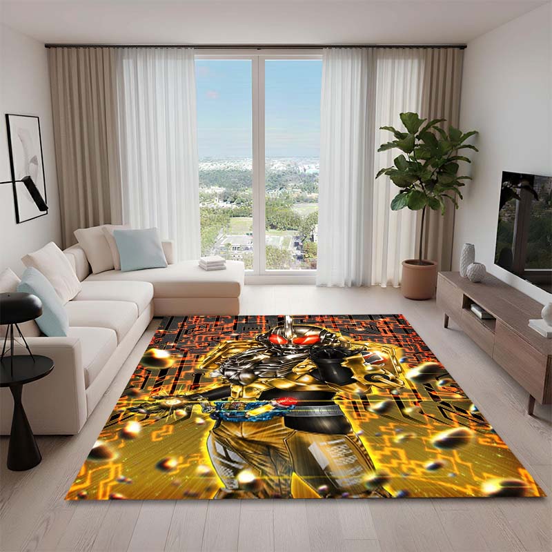 3D Printed Kamen Rider Rug, Suitable for Living Room, Bedroom, Table, Kitchen Doorway, Children's Non-slip Floor Mat.