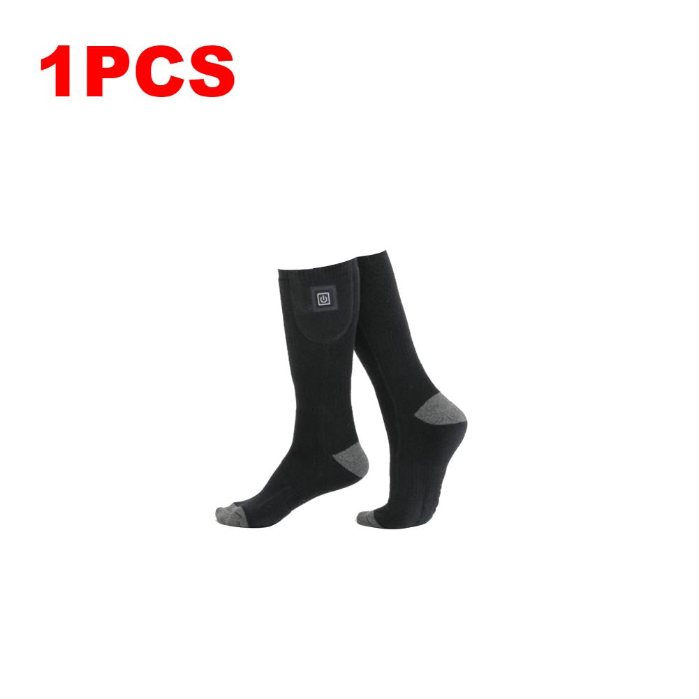 1/2/3Pair Winter Heated Socks Anti Slip Battery Powered Cold-Proof Skiing Sock Heating Warm Long Socks For Outdoor Skiing Hiking