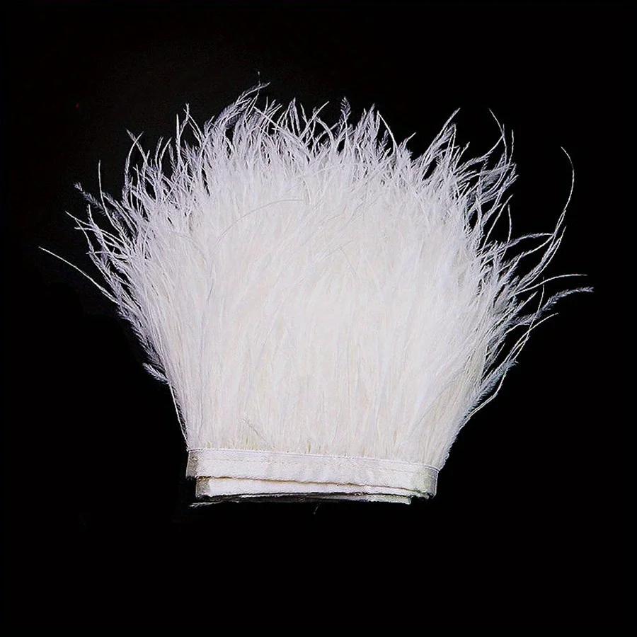 1/10M Natural Plume Black Ostrich Feathers Trim Crafts DIY Feather Ribbon Jewelry Making Wedding Party Christmas Decor 8-10cm