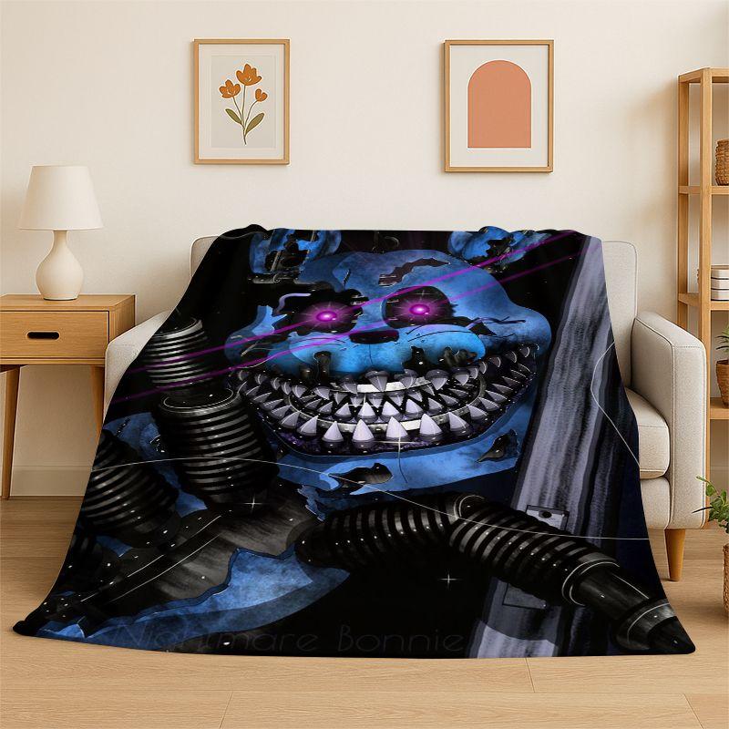 Horror Game F-FNAF Freddy Soft Flannel Throw Blanket,Warm Cozy Blanket for Bed,Couch,Sofa,Bedroom,Living Room,Travel,Picnic