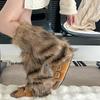 Retro Plush Faux Fur Leg Warmers - Y2K Style Snow Boot Covers for Autumn/Winter