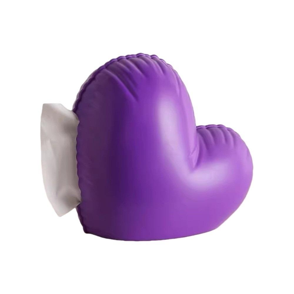 

ABS Inflatable Heart Tissue Container Simulation Heart Balloon Tissue Organizer Valentine Day фіолетовий
