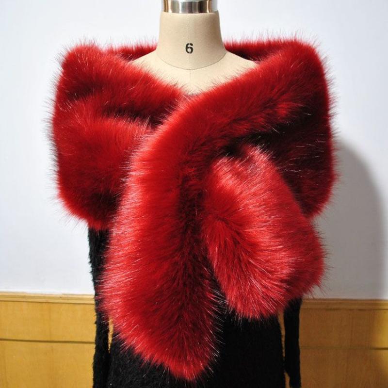Autumn Winter New Sexy Fashion Women Casual Faux Fur Keep Warm Party Evening Bride Cape Scarf Shawl Clothes Autumn Winter Clothes