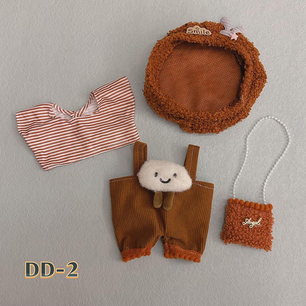 20CM Cotton Doll Rompers Cartoon Plush Doll Replacement Outfit Dress Playing House Accessories Mini Clothes