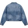 Calvin Klein Vintage Wash Denim Jacket With Lapel Women Jackets Blue 40WL781-Q24