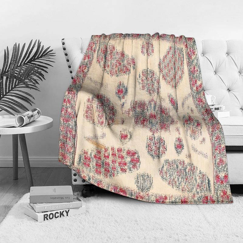 Turkish Vintage Ethnic Pattern Cotton Throw Blanket Bed Sofa Decorative Cushion Cover Bedspread