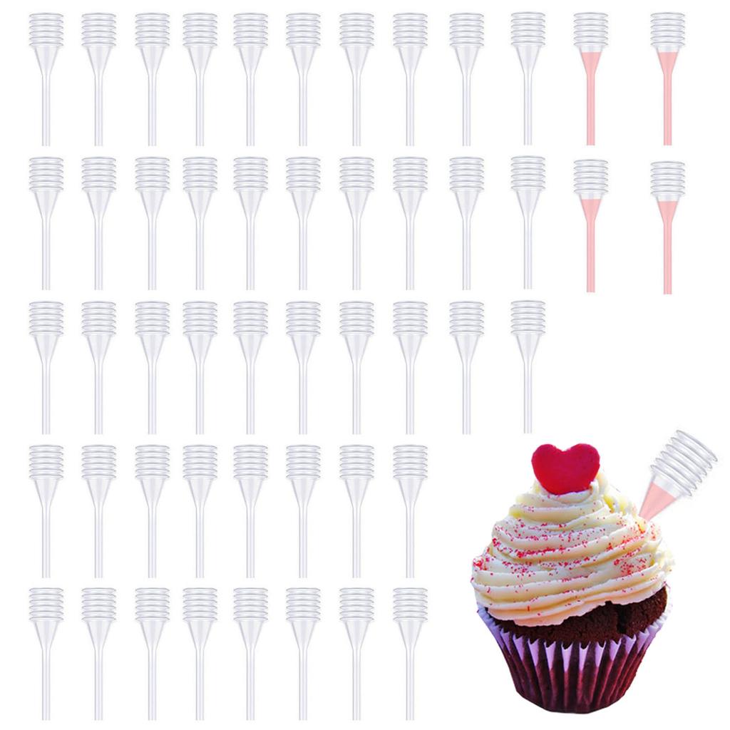 50/100 Stück Plastikpipetten 4 ml Cupcake-Pipetten Transfer Squeeze Tropfer Geeignet für Schokoladen-Cupcakes Erdbeeren Eis