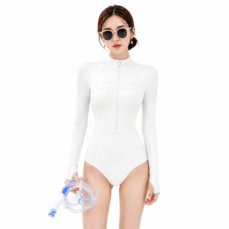 Womens UPF 50 Long Sleeve Rash Guard Swimsuit Full Body Sun Protection Diving Suit Surfing Swimming