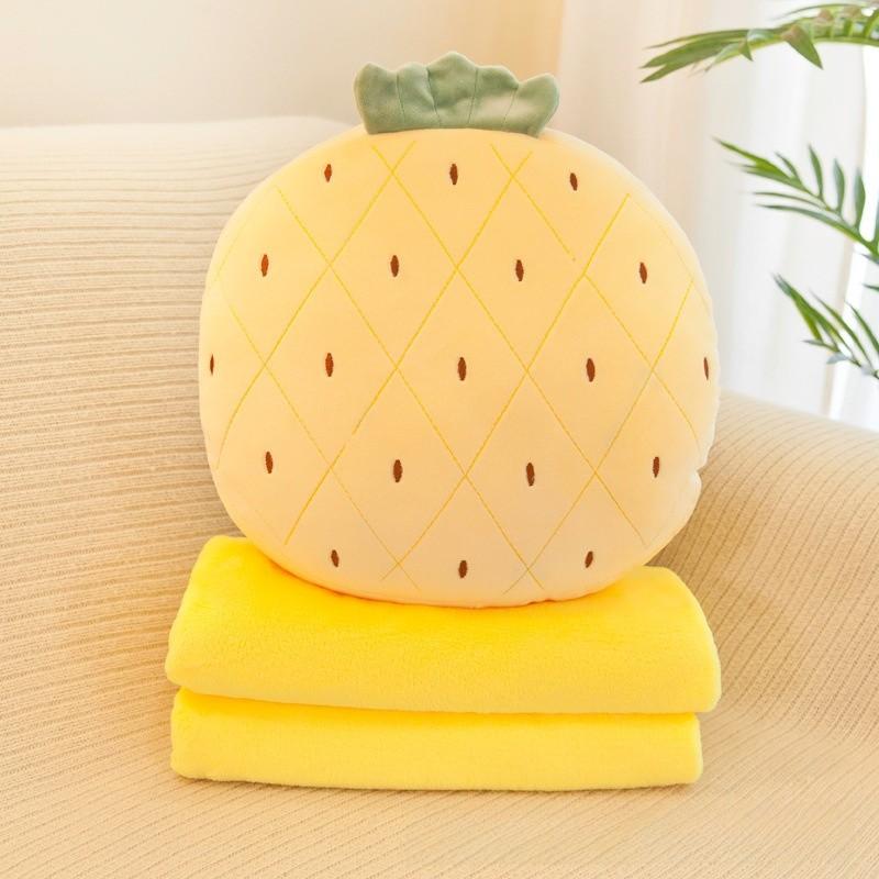 

Fruit Plush Pillow With Warmth Blanket For Summer Relaxation And Office Comfort Pineapple