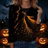 Womens Halloween Graphic Pullover Sweatshirt Long Sleeve Crewneck Casual Top Lightweight Soft Fabric