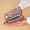 1pc Korean-Style Women'S Wallet with Tassel Wristlet Faux Leather, Zipper Closure, Key Compartment, Mobile Phone & Card Holder