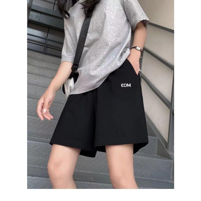 Solid Color Five-point Sports Shorts for Women In Summer New Thin Loose Casual Straight Hong Kong Flavor