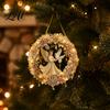 Christmas Tree Hanging Decor 2Pcs Pearl Diamond Ornament Set 2D Acrylic Glitter Charms with Ribbon Festive Pendant for Holiday Party Seasonal Home