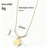 V-Shaped Stainless Steel Peach Heart Necklace with Multi-Drill Cross Chain and Laser Color Printing