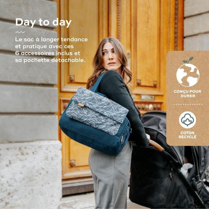 Babymoov Sac (à langer) Day to Day - Tendance et Fonctionnel, Capacité 23L, Nombreuses poches, 6 Accessoires inclus, Palm
