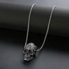 Vintage Hip-Hop Punk Skull Pendant Necklace For Men Alloy Steel Retro Style Skull Pendant Necklace Jewelry Gifts