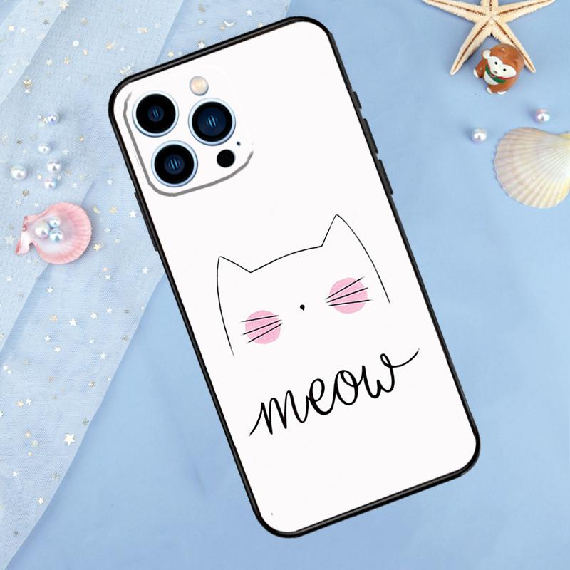 

Черный Кошачий Лицо Котенок Чехол Для iPhone 17 Pro Max 16 15 13 12 11 14 Pro Max Plus 12 13 Mini 16e 17 Air Задняя Крышка iPhone 15 Pro