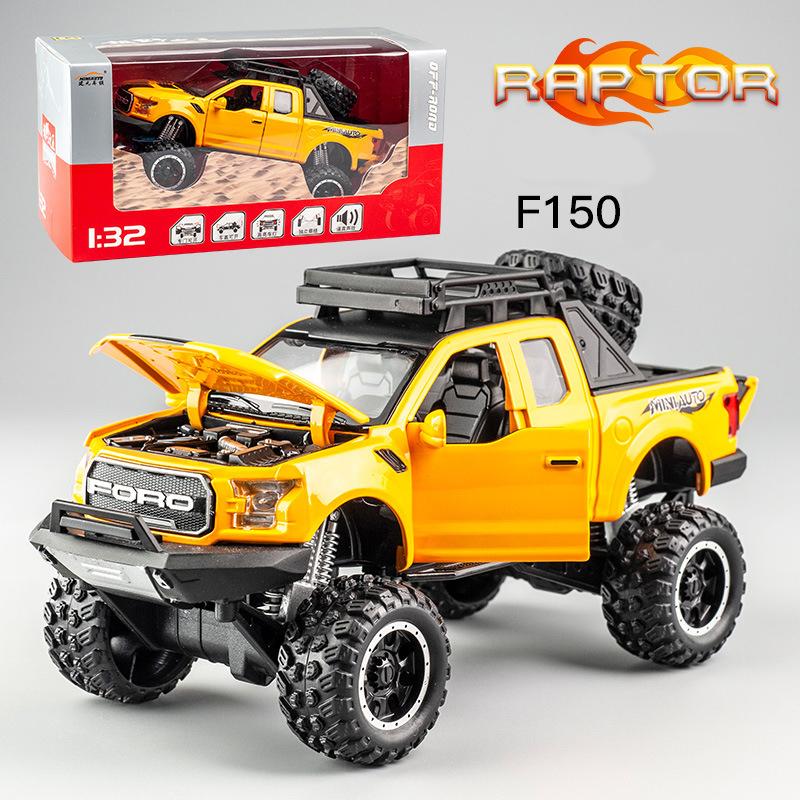 Model auta Ford Raptor F150 v měřítku 1/32, stahovací autíčko se zvukem a světlem pro děti Batole Kluci Dívčí Dárková kolekce