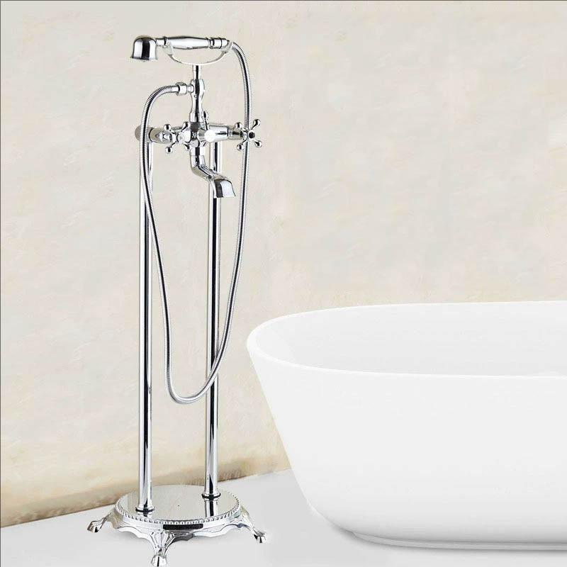 Brass Floor Standing Bathtub Shower Faucet Swivel Spout Bathroom shower faucet Mixers Taps Standing Bathtub Faucet