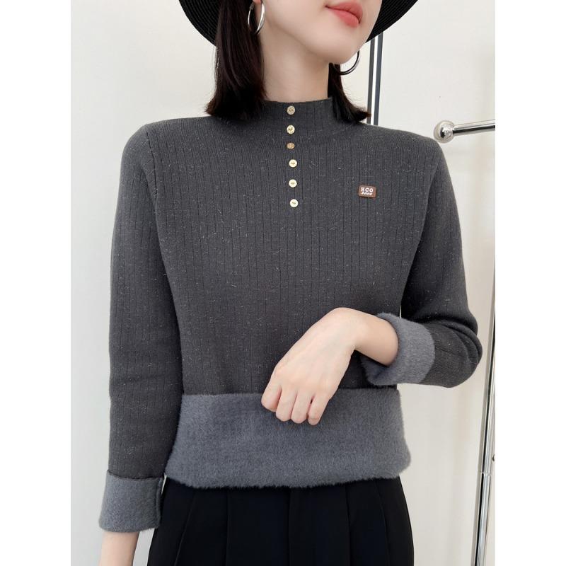 

Бархатный свитер для женщин на осень и зиму, приятный к коже и теплый, базовый, модный и универсальный свитер-пуловер XL