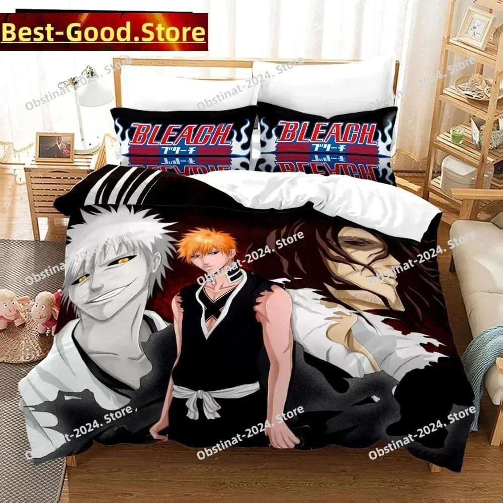3D Anime Bleach Kurosaki Ichigo Bedding Set Printed single Comforter Quilt Duvet Cover Pillow Case 3 Pieces Sets Kids Adult Size