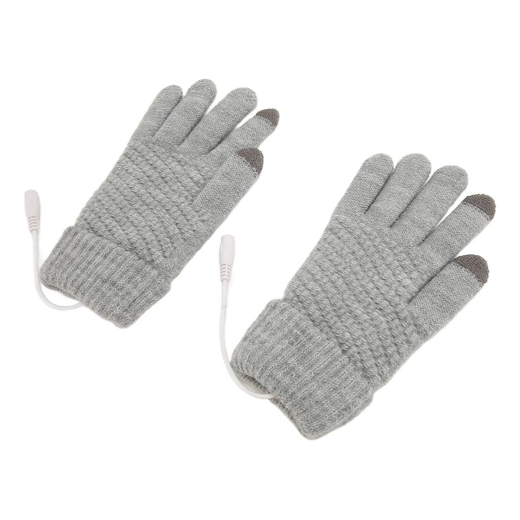 USB Heated Gloves Thicken Detachable Electronic Warming Knitted Gloves for Autumn Winter