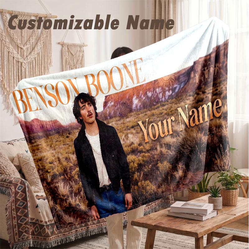 Custom Name Flannel Blanket,Benson Boone Lightweight Warm Bed Blanket For Couch & Holiday Gift