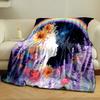 Abstract Art of Moon, Sun, and Flowers Printed Blanket, All-Season Multi-Use for Nap Camping Travel Car Sofa Luxury Gifts
