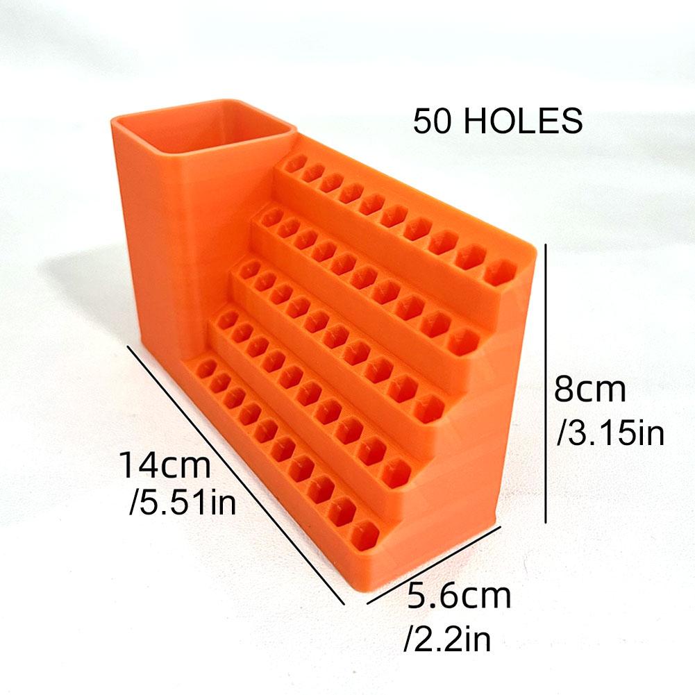 Drill Bits Organizer Toolbox Orange Screw Bit Holder Storage Box Plastic Screwdriver Head Storage Case for Tools Accessories