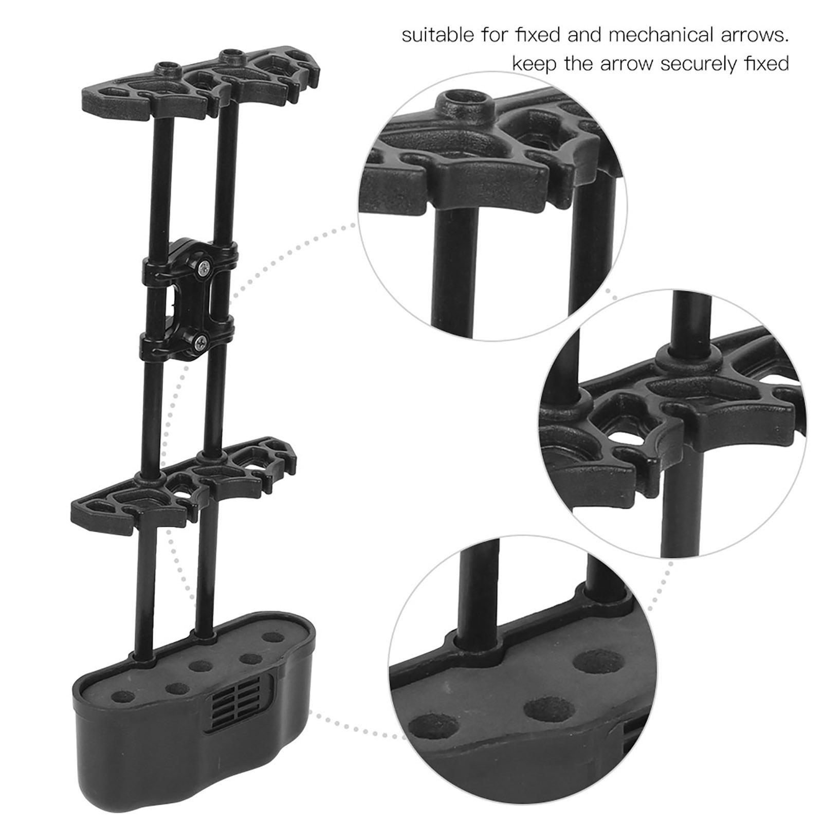 Portable 5 Arrow Quiver Buckle Type Bows Holder Box Outdoors Archery Equipment nero