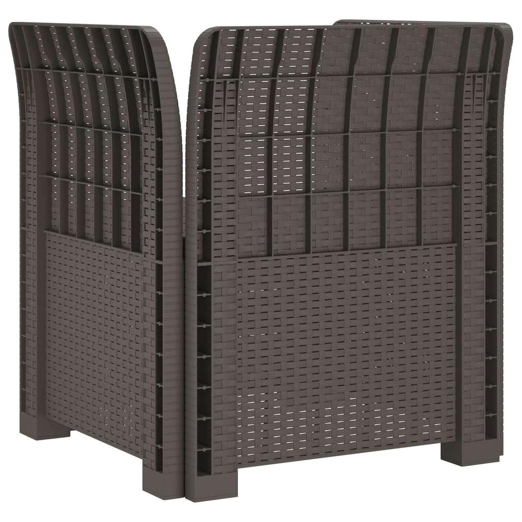 1 Seater Armchair with Cushions Rattan Look PP Light Gray