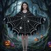 Black Shawl Halloween Spider Web Cloak Scary Poncho Cape Cosplay Party Costume  Halloween Costume