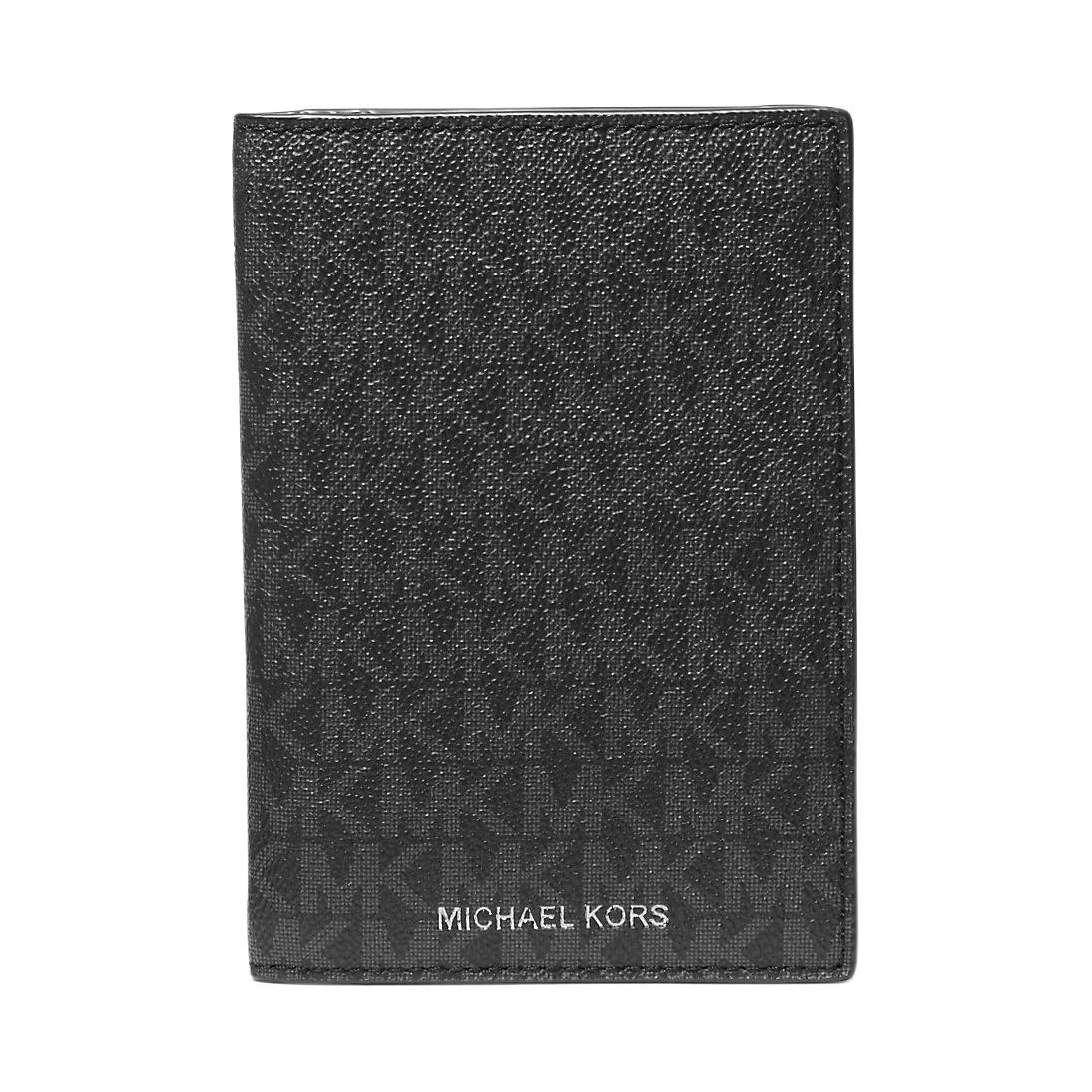 

Michael Kors MK Logo Double Fold Design Passport Holder Men accessories Black 36H0MHR00B-BLACK Basic Set (Bag)