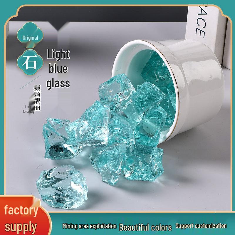 

Light Blue Glazed Crystal Crushed Stone Incense Diffuser & Fish Tank Decor Stone. 1-2cm 100g