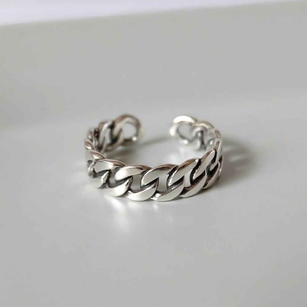 Women's 925 Sterling Silver Retro Ring - Light Luxury, Colorfast, Versatile, High-End.