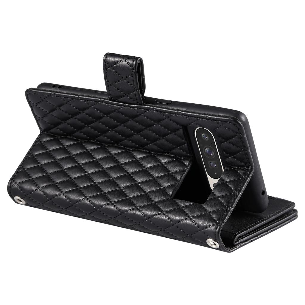 Style 012 for Google Pixel 9 Pro XL Case Zipper Wallet PU Leather Rhombus Grid Phone Cover