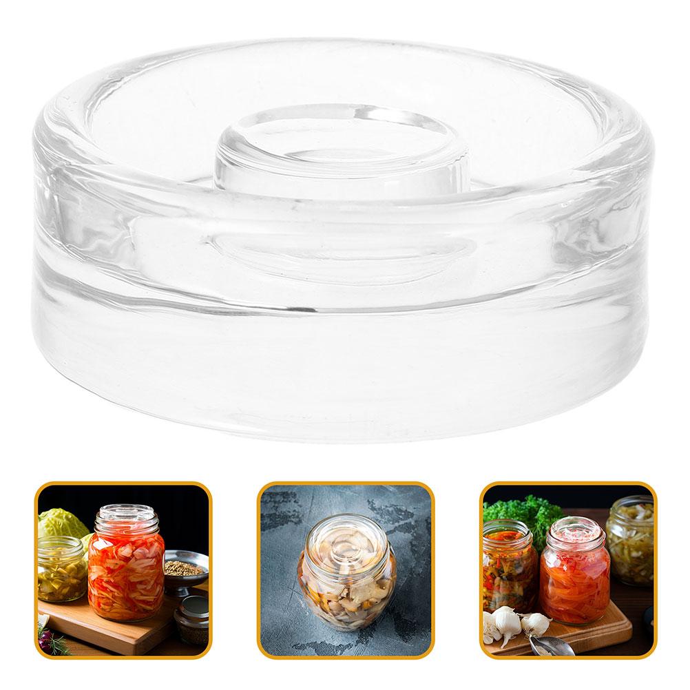 2pcs Wide Mouth Jar Fermenting Glass Weights For Fermentation Pickle Jar Transparent Glass Weights Cover For Fermenting Jar