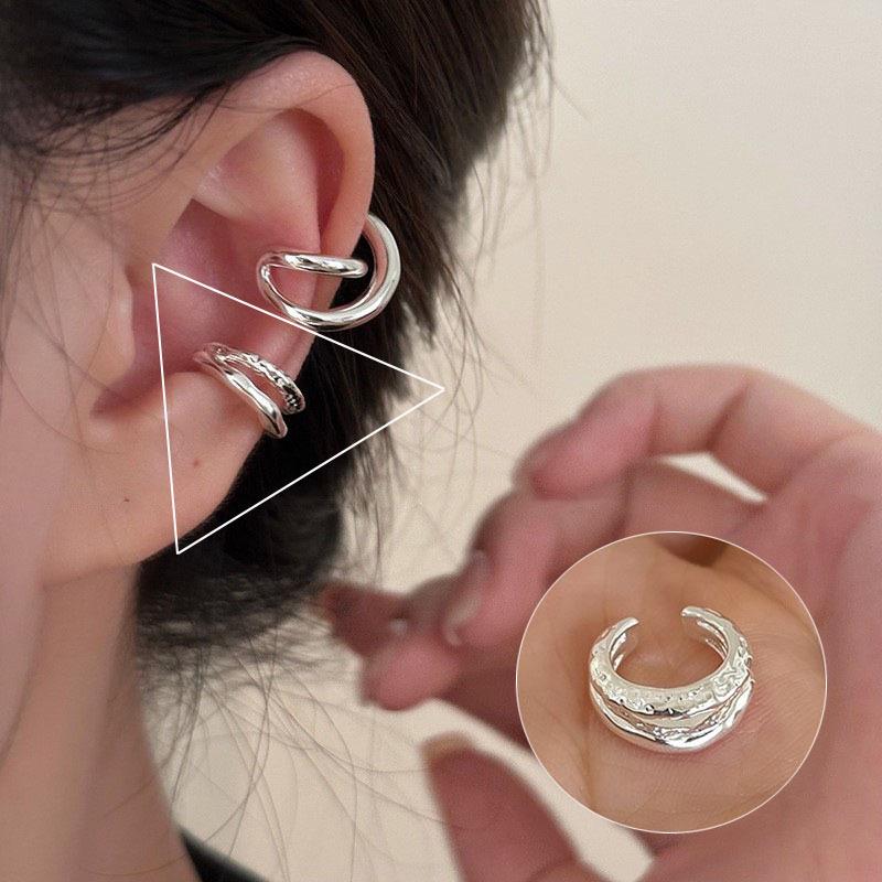 

Серьги-каффы в корейском стиле из стерлингового серебра S925 с многослойным жемчугом, не требующие прокола – женские ретро-элегантные серьги, нишевые украшения для ушей.