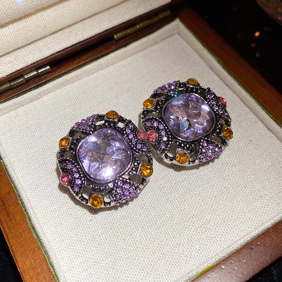 Pendientes de Carrillón de Viento de Perla y Cristal de Aguja Plateada Vintage